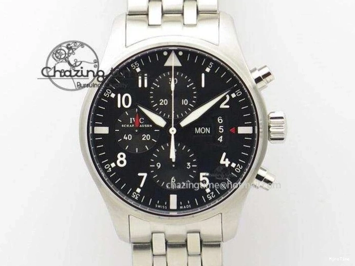 MIROTIME 1222 Pilot IW326901 Real Ceramic MK 1:1 Best Edition Black Dial On Nylon Strap MIYOTA FastDry 7126